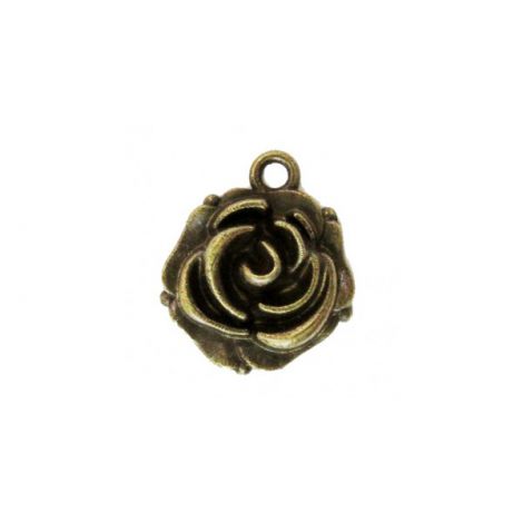 Zawieszka metalowa Charms ScrapBerry's Róża Brąz, 14mm